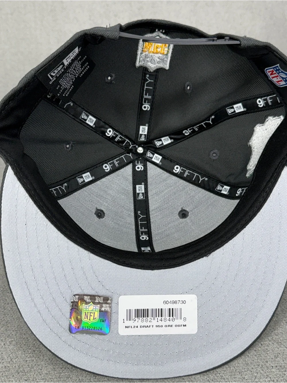 New Era Green Bay Packers Hat 9 Fifty Draft Snapback Gray Side Patch A-Frame Cap